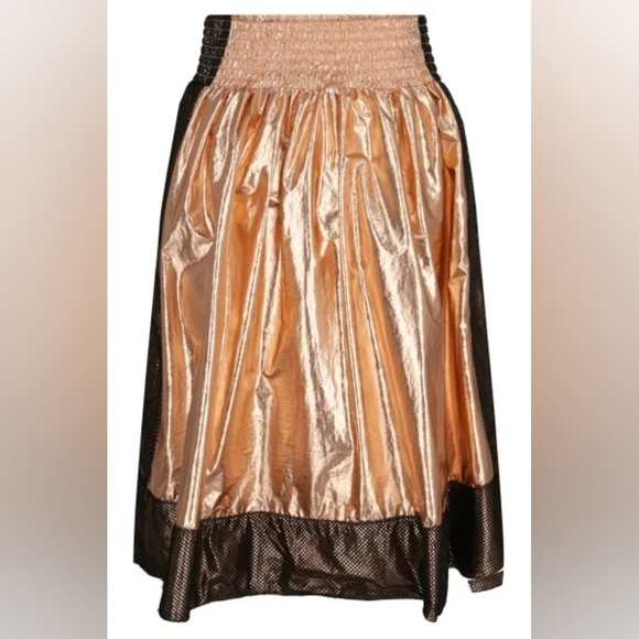 DKNY teens rose-gold metallic mid-length skirt in size 14 (sm) - Picture 8 of 9